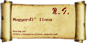 Mogyoró Ilona névjegykártya